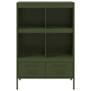 vidaXL olívazöld acél magasszekrény 68 x 39 x 101,5 cm