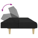 vidaXL 2 személyes fekete szövet kanapéágy lábtartóval