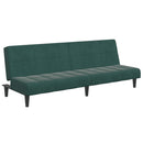 vidaXL 2 személyes sötétzöld bársony kanapéágy lábtartóval