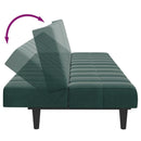 vidaXL 2 személyes sötétzöld bársony kanapéágy lábtartóval