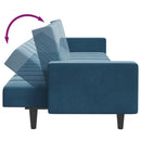 vidaXL 2 személyes kék bársony kanapéágy lábtartóval