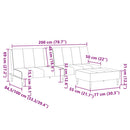 vidaXL 2 személyes fekete bársony kanapéágy lábtartóval