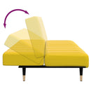 vidaXL 2 személyes sárga bársony kanapéágy lábtartóval