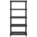 vidaXL fekete polipropilén 5 szintes tárolópolc 93,5 x 45,5 x 194,5 cm