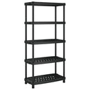 vidaXL fekete polipropilén 5 szintes tárolópolc 93,5 x 45,5 x 194,5 cm