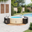 vidaXL fekete polyrattan és tömör akácfa jakuzzi-keret
