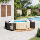 vidaXL fekete polyrattan és tömör akácfa jakuzzi-keret