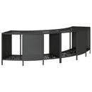 vidaXL fekete polyrattan és tömör akácfa jakuzzi-keret