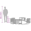 vidaXL fekete polyrattan és tömör akácfa jakuzzi-keret