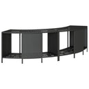 vidaXL fekete polyrattan és tömör akácfa jakuzzi-keret