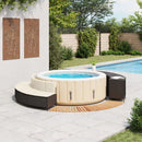 vidaXL fekete polyrattan és tömör akácfa jakuzzi-keret