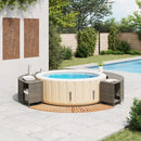 vidaXL szürke polyrattan és tömör akácfa jakuzzi-keret