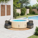 vidaXL szürke polyrattan és tömör akácfa jakuzzi-keret