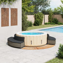 vidaXL szürke polyrattan és tömör akácfa jakuzzi-keret