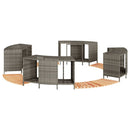 vidaXL szürke polyrattan és tömör akácfa jakuzzi-keret