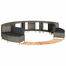 vidaXL szürke polyrattan és tömör akácfa jakuzzi-keret