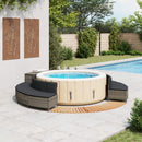 vidaXL szürke polyrattan és tömör akácfa jakuzzi-keret