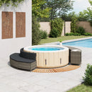 vidaXL szürke polyrattan és tömör akácfa jakuzzi-keret