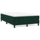 vidaXL sötétzöld bársony rugós ágy matraccal 120x190 cm