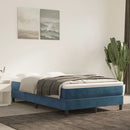 vidaXL sötétkék bársony rugós ágy matraccal 120x190 cm