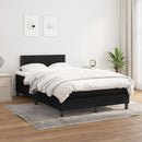 vidaXL fekete szövet rugós ágy matraccal 120 x 190 cm