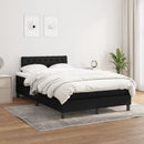 vidaXL fekete szövet rugós ágy matraccal 120 x 190 cm