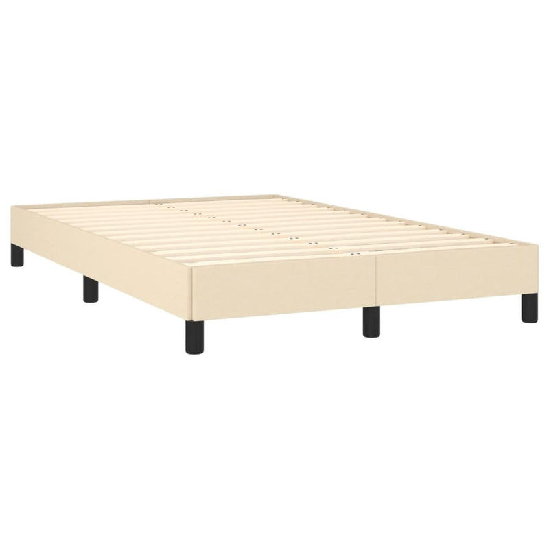 vidaXL krémszínű szövet rugós ágy matraccal 120 x 190 cm