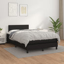 vidaXL fekete műbőr rugós ágy matraccal 120x190 cm