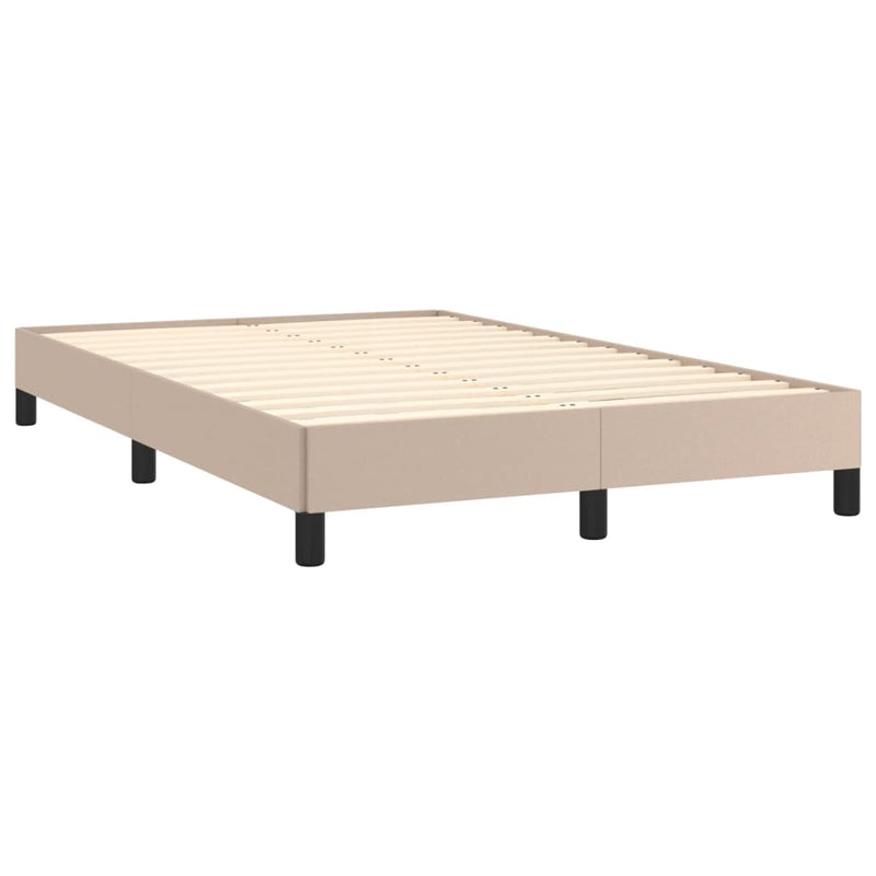 vidaXL cappuccino színű műbőr rugós ágy matraccal 120 x 190 cm
