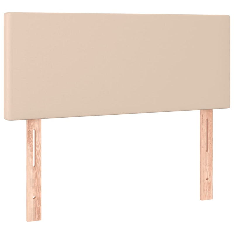 vidaXL cappuccino színű műbőr rugós ágy matraccal 120 x 190 cm