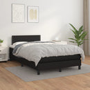 vidaXL fekete műbőr rugós ágy matraccal 120x190 cm