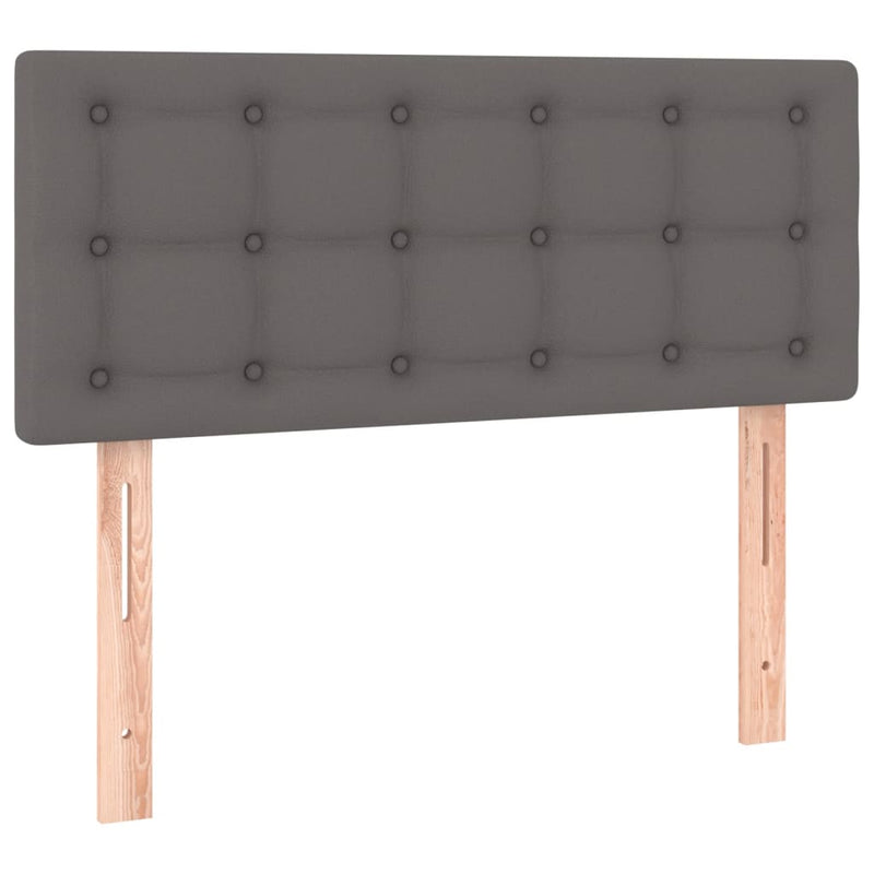 vidaXL szürke műbőr rugós ágy matraccal 120x190 cm
