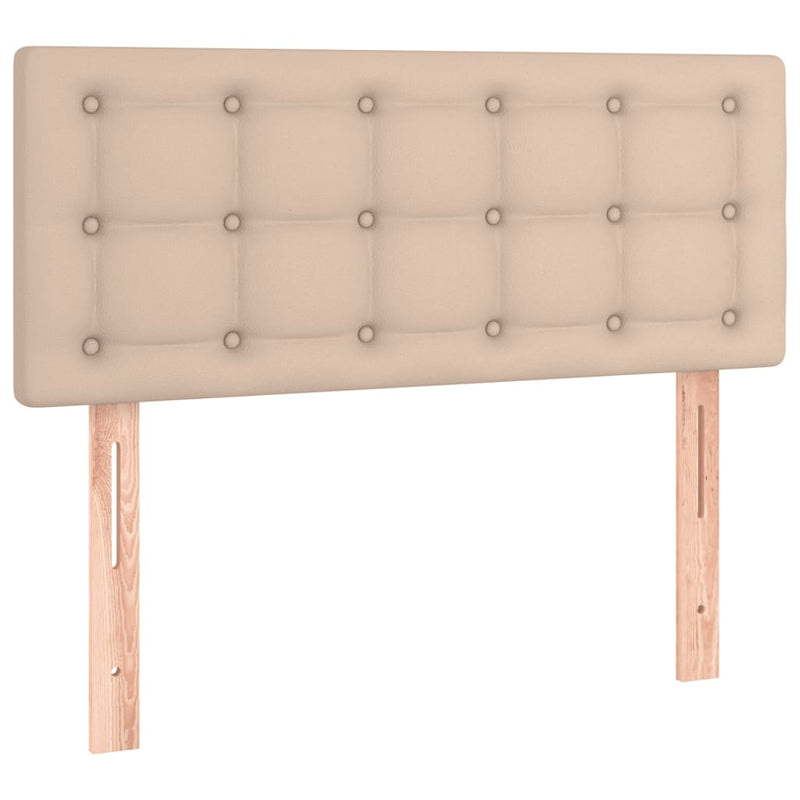vidaXL cappuccino színű műbőr rugós ágy matraccal 120 x 190 cm
