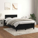 vidaXL fekete bársony rugós ágy matraccal 120x190 cm