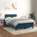 vidaXL sötétkék bársony rugós ágy matraccal 120x190 cm