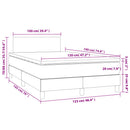 vidaXL sötétkék bársony rugós ágy matraccal 120x190 cm