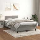 vidaXL világosszürke bársony rugós ágy matraccal 120 x 190 cm