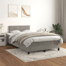 vidaXL világosszürke bársony rugós ágy matraccal 120 x 190 cm