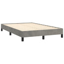 vidaXL világosszürke bársony rugós ágy matraccal 120 x 190 cm