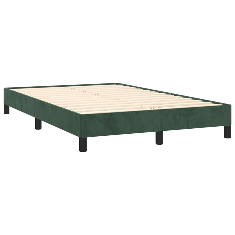 vidaXL sötétzöld bársony rugós ágy matraccal 120x190 cm