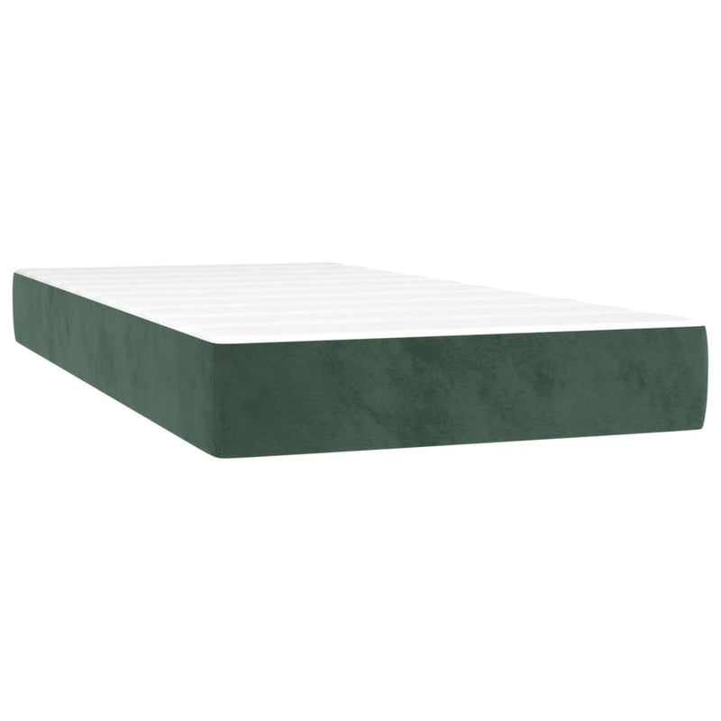 vidaXL sötétzöld bársony rugós ágy matraccal 120x190 cm
