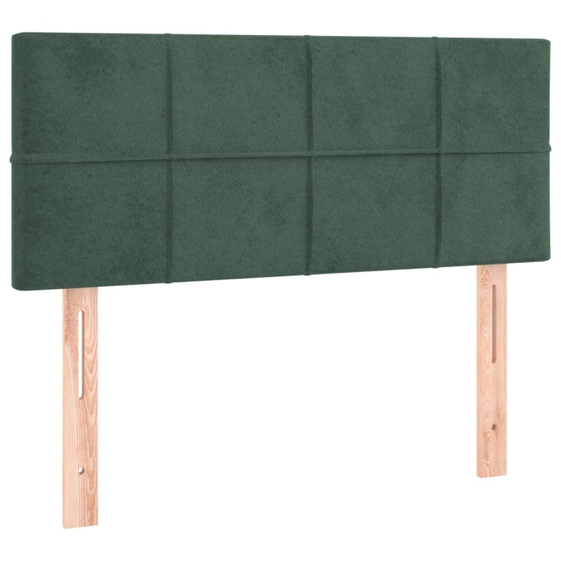 vidaXL sötétzöld bársony rugós ágy matraccal 120x190 cm