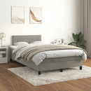 vidaXL világosszürke bársony rugós ágy matraccal 120 x 190 cm