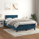 vidaXL sötétkék bársony rugós ágy matraccal 120x190 cm