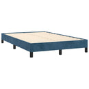 vidaXL sötétkék bársony rugós ágy matraccal 120x190 cm