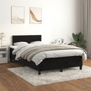 vidaXL fekete bársony rugós ágy matraccal 120x190 cm