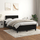 vidaXL fekete bársony rugós ágy matraccal 120x190 cm