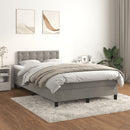 vidaXL világosszürke bársony rugós ágy matraccal 120 x 190 cm