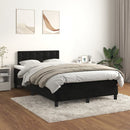 vidaXL fekete bársony rugós ágy matraccal 120x190 cm