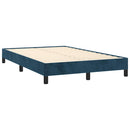 vidaXL sötétkék bársony rugós ágy matraccal 120x190 cm